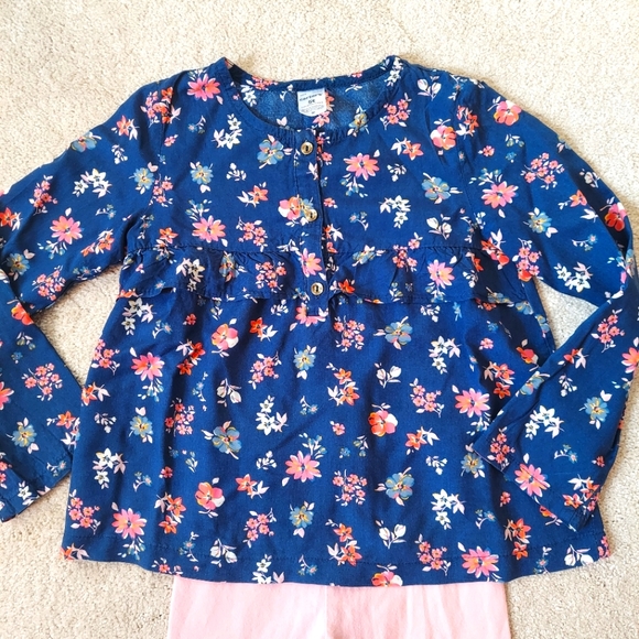 Carter's Floral Top With Peach Leggings - Picture 3 of 8